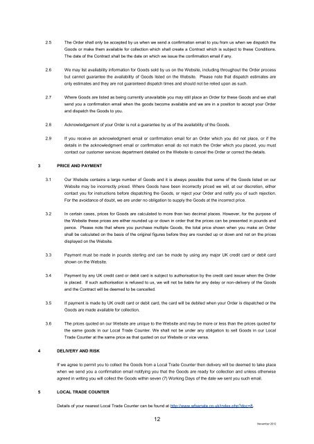 Newey & Eyre Websites Terms and Conditions of Trading - WF Senate