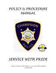 POLICY & PROCEDURE MANUAL - City of Champaign