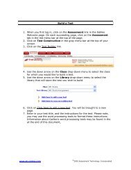 Build a Test 1. When you first log in, click on the Assessment link in ...