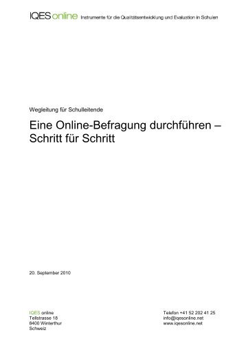 Eine Online-Befragung durchführen – Schritt für Schritt - IQES online