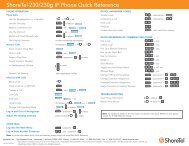 ShoreTel 230 / 230g Quick Reference Guide