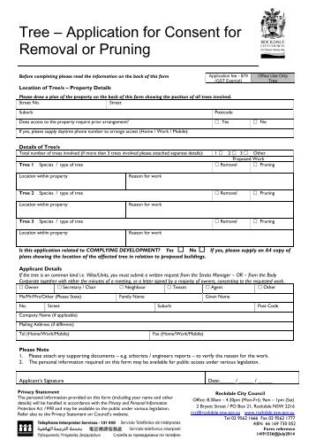 Tree - Application for Consent for Removal or Pruning (@July2013)