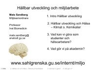 Introduktion till hållbar utveckling - Sahlgrenska akademin