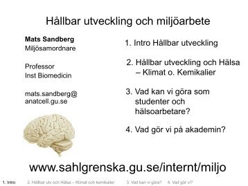 Introduktion till hållbar utveckling - Sahlgrenska akademin