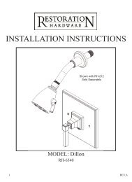 INSTALLATION INSTRUCTIONS - Restoration Hardware