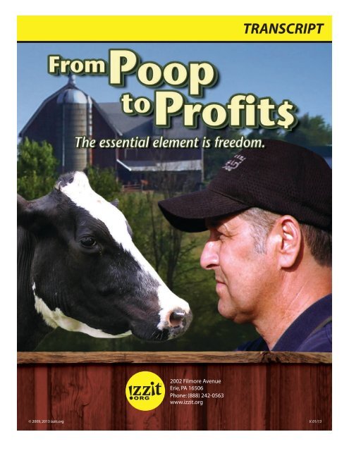 From Poop To Profits â Transcript - Izzit.org