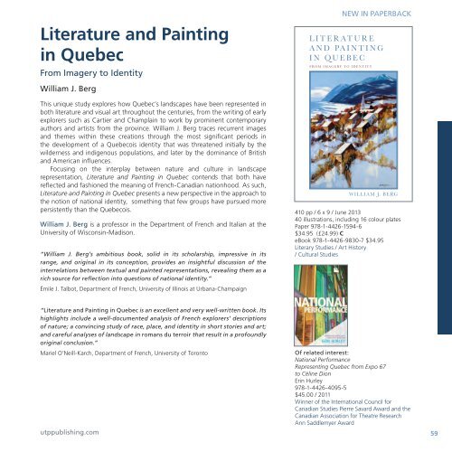 FALL-WINTER 2013 - University of Toronto Press Publishing