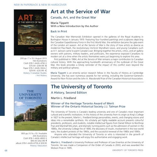 FALL-WINTER 2013 - University of Toronto Press Publishing