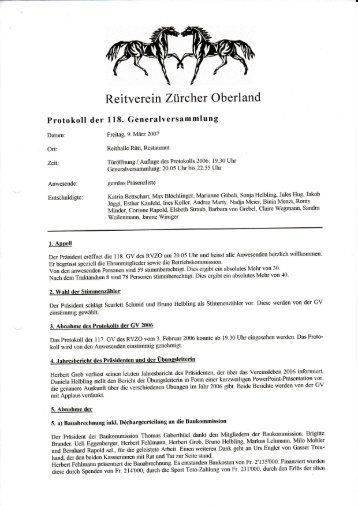 Reitverein Zircher Oberland - RVZO | Reitverein Zürcher Oberland