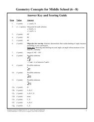 Geometry Concepts for Middle School (6 - 8) Answer Key and ...
