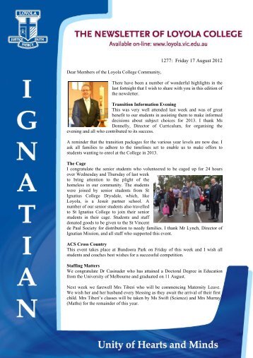 1277: Friday 17 August 2012 - Loyola College