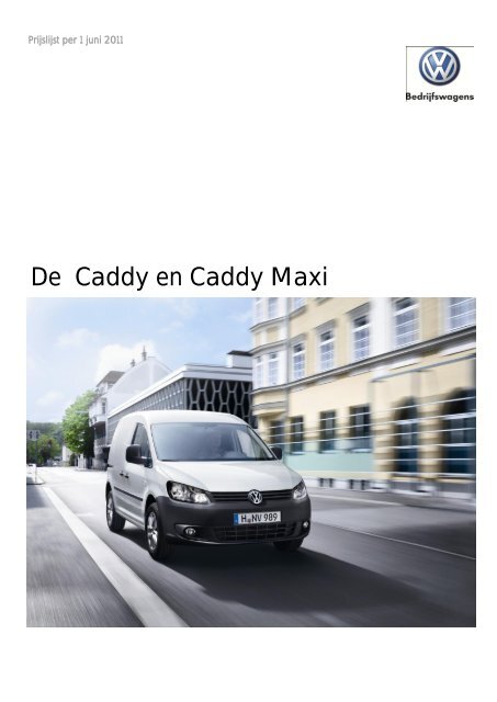Prijslijst VW Bedrijfswagens Caddy Maxi per ... - Fleetwise