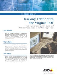 Tracking Traffic with the Virginia DOT Axis video servers ... - IP Way