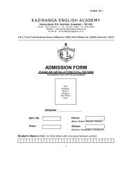 ADMISSION FORM - Kaziranga English Academy