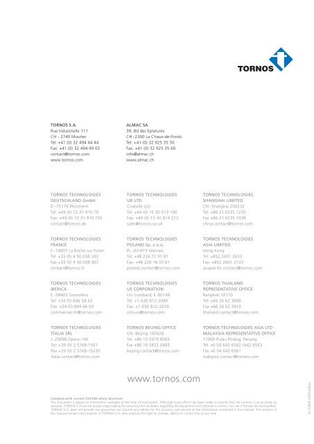 Brochure ALMAC CU 1007 - Tornos