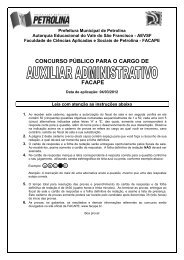 CONCURSO PÃBLICO PARA O CARGO DE FACAPE