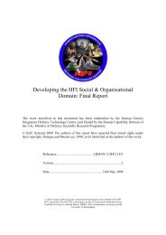 Developing the HFI Social & Organisational Domain: Final Report