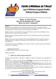 Montpellier 28 septembre 2011 - Comité d'Athlétisme de l'Hérault