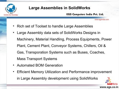 SolidWorks - Reseller Presentation from EGS India - Chennai, Trichy ...