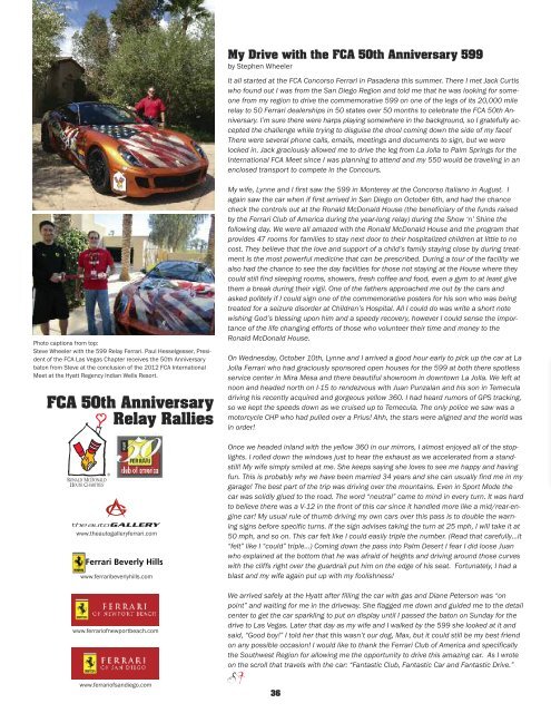 Volume 19 Issue 4 - October-December 2012 - Ferrari Club of ...