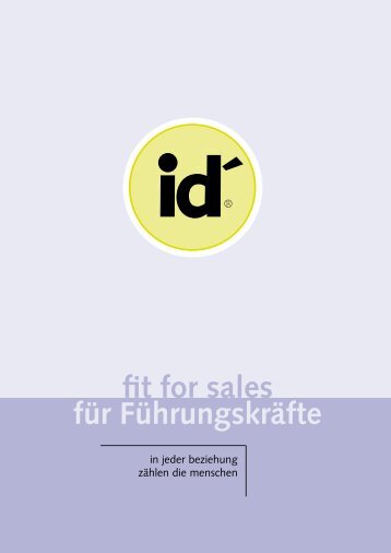 fit for sales für Führungskräfte - Id´ Institute Consulting GmbH