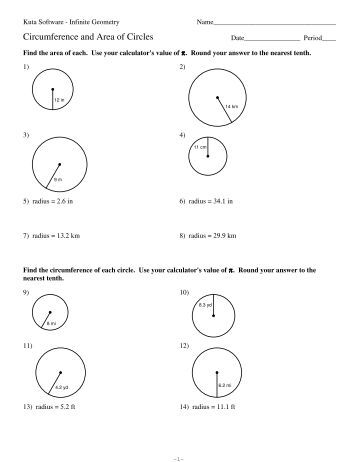 All Worksheets » Circumference And Area Of A Circle Worksheets  Printable Worksheets Guide for 