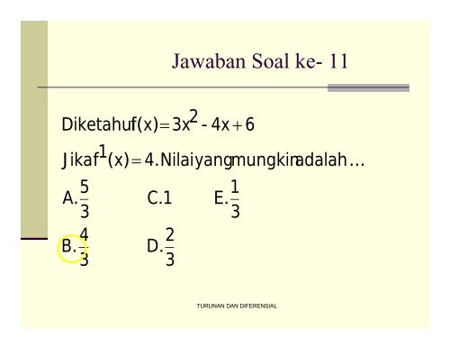 TURUNAN / DIFERENSIAL