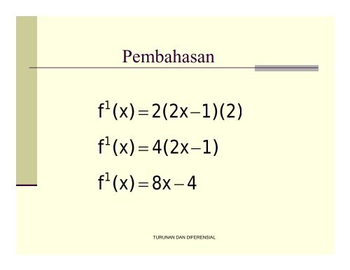 TURUNAN / DIFERENSIAL