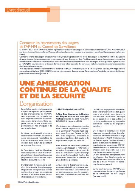 Livret d'accueil du patient Ã  l'AP-HM (document pdf) - CHU Marseille