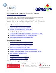 Sector-specific Directory of Professional Immigrant Networks www ...