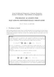 problemi ai limiti per equazioni differenziali ordinarie - Sezione di ...