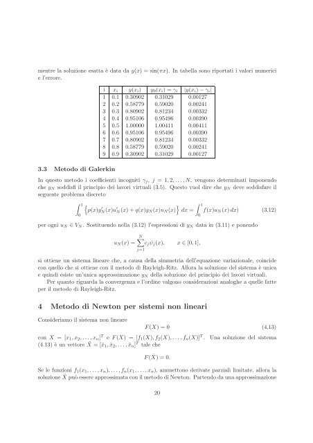 problemi ai limiti per equazioni differenziali ordinarie - Sezione di ...