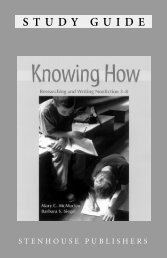 Knowing How - Stenhouse Publishers