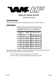 MAKE-UP TORQUE VALUES Tubing and Casing - VAM Services