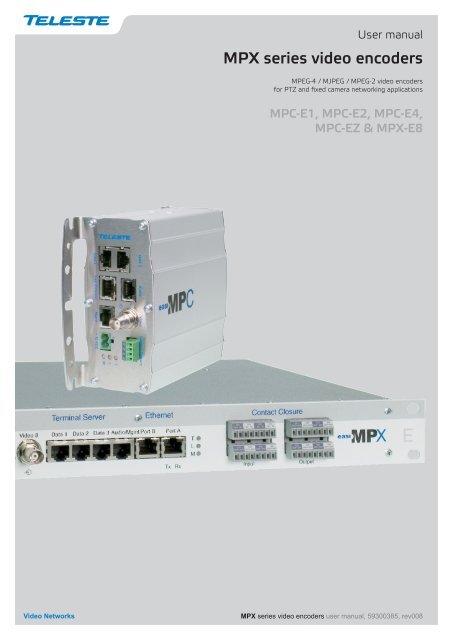 MPX Series Video Encoders Front Panel - Teleste