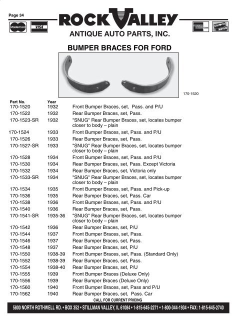 Bumper braces for ford - Rock Valley Antique Auto Parts, Inc.