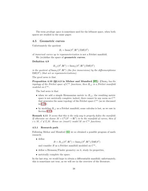 Metrics of curves in shape optimization and analysis - Andrea Carlo ...