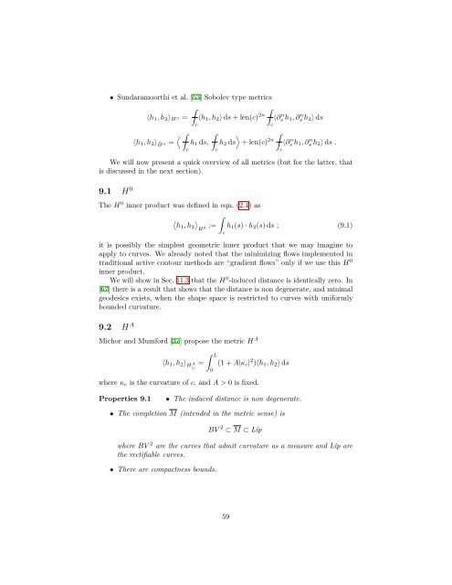 Metrics of curves in shape optimization and analysis - Andrea Carlo ...
