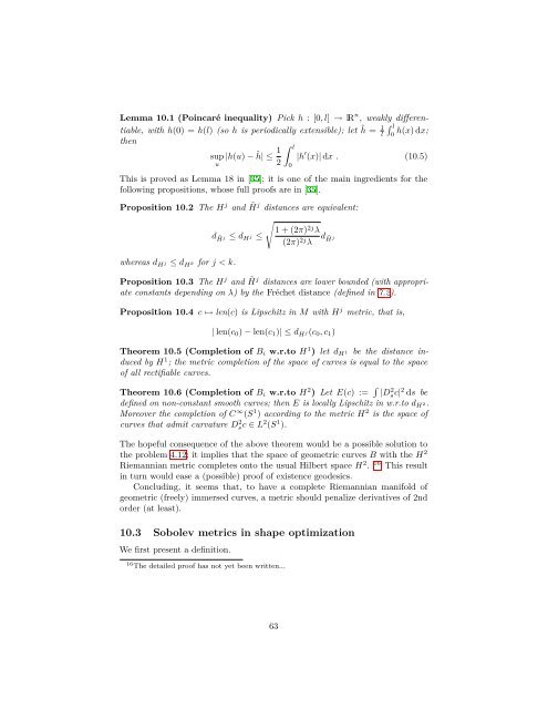 Metrics of curves in shape optimization and analysis - Andrea Carlo ...