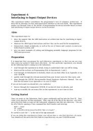 Experiment 4 - Interfacing to Input/Output Devices