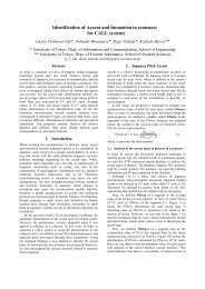 Identification of Accent and Intonation in sentences for CALL systems