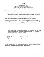 Organic Medicinal Chemistry Last Exam - December 9, 2005