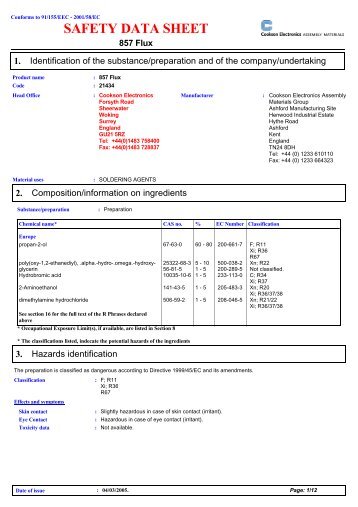 4658 857 Flux 25 Litre (English (GB)) CEAMGE SDS EU Contextual ...