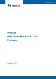 mBS SH_SDK 7.4.0 Features Overview - ProSyst - Developer Zone