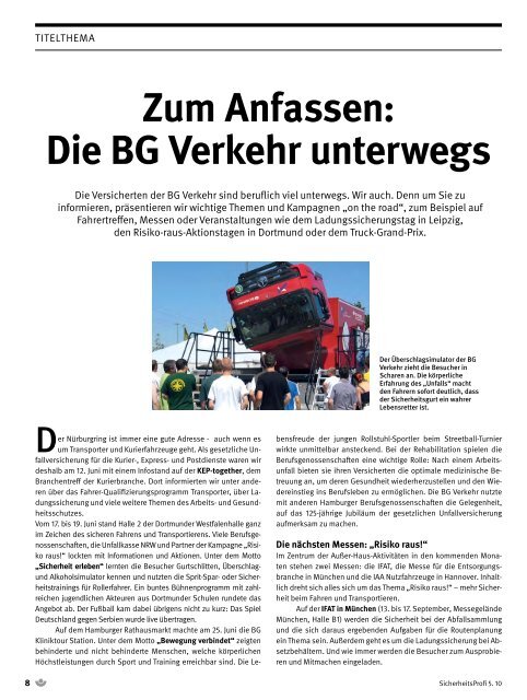 SicherheitsProfi 5/2010 - Berufsgenossenschaft für Transport und ...