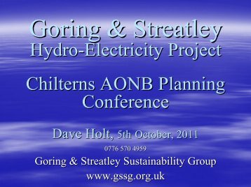 Goring & Streatley Hydro-Power Project - The Chilterns AONB