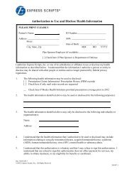 Authorization for Release of Prescription Records - Express Scripts