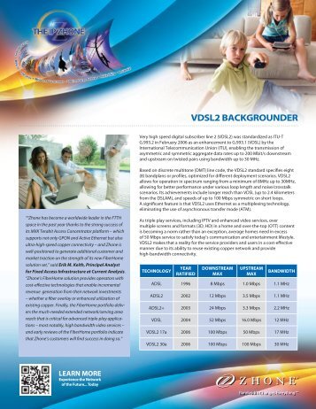 VDSL2 Primer - Zhone Technologies