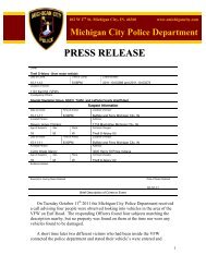 PRESS RELEASE - Michigan City, Indiana