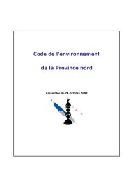 Code de l'environnement de la Province nord